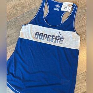 Majestic Blue and White Dodgers Tank Large NWT